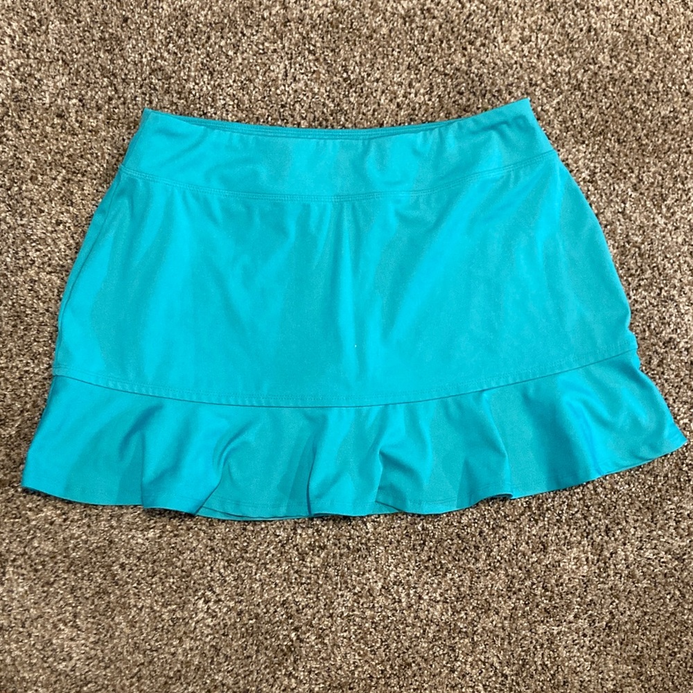 Tommy Bahama Teal Ruffle Hem Golf Skirt